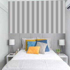 Papel de Parede Adesivo Listras Cinza 300x52cm - Decoração Moderna
