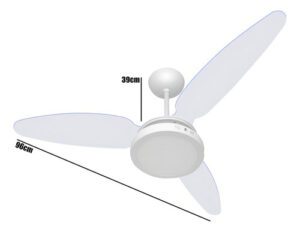 Ventilador de Teto com Luminária LED 18W Ponente Branco 220V