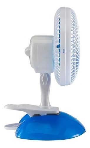 Mini Ventilador 20cm Ventisol 127v Mesa Clipe Branco Azul