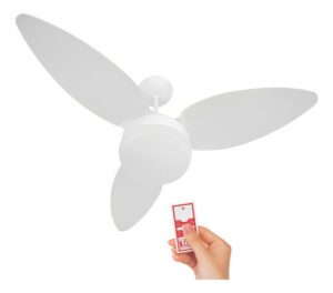 Ventilador de Teto Ponente Zonda 220v com Controle Remoto e 3 Pás Branco