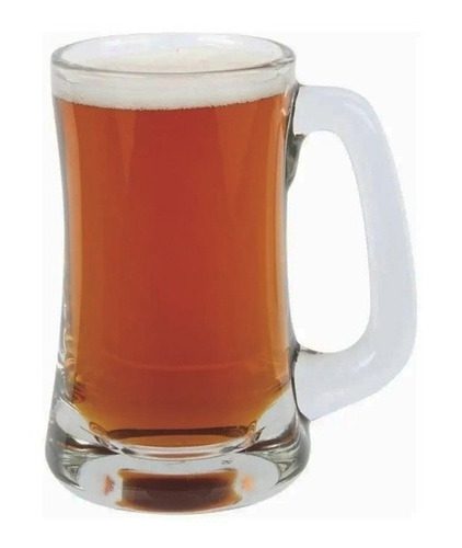 Caneca de vidro para chopp Scandinavia 444ml com alça resistente