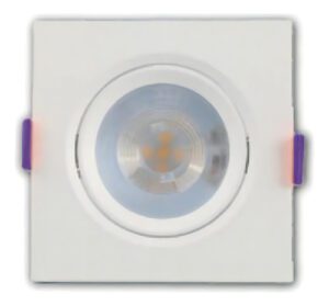 Spot led quadrado 5w branco com luz quente para iluminação decorativa