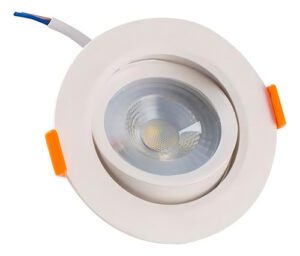 Spot LED 5W Redondo Direcionável Bivolt Branco Quente 3000K