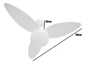 Ventilador de Teto Zonda Branco 127V com Luminária para 2 Lâmpadas