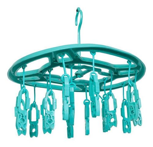 Mini varal com prendedores 16 grampos redondo organizador 1 Mini varal com prendedores redondo 16 grampos para secagem de roupas íntimas