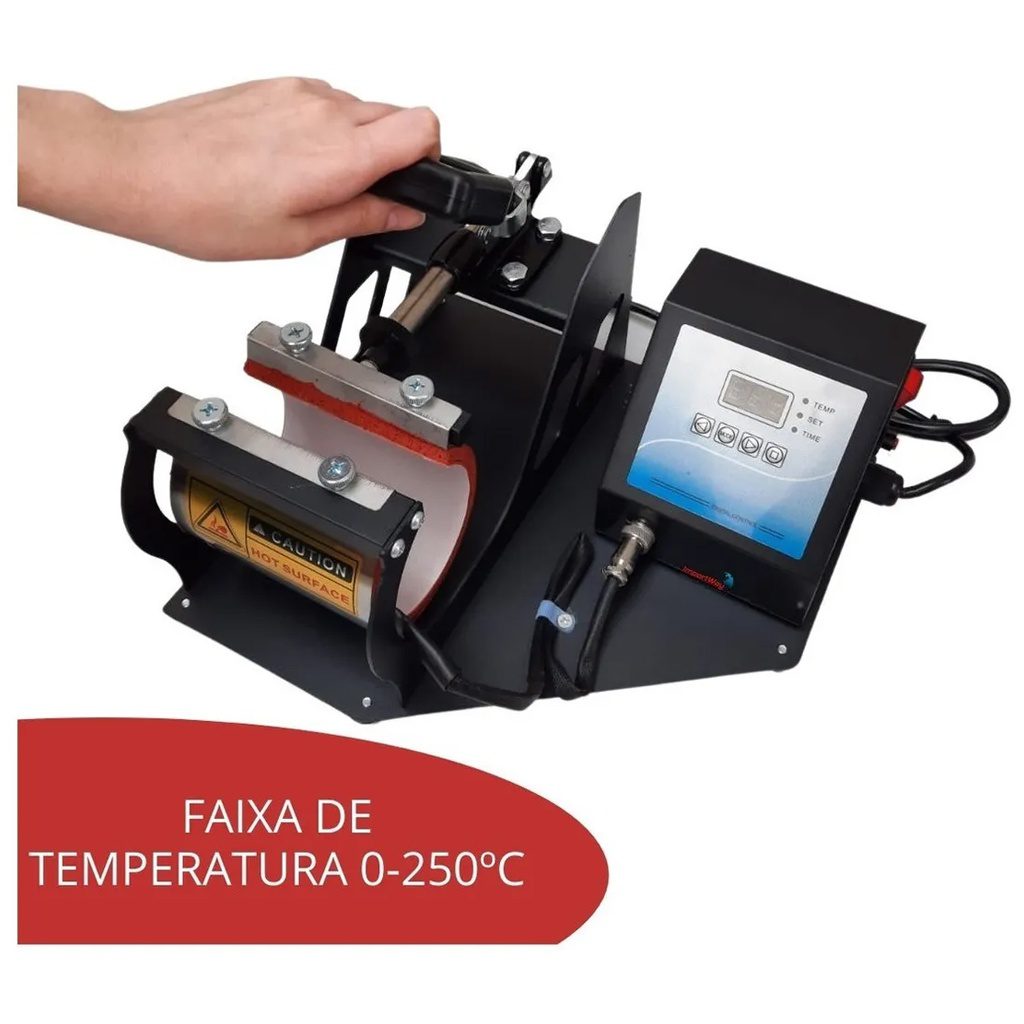 Prensa Sublimadora Transfer Importway Clíndrica Preta - Imagem 3