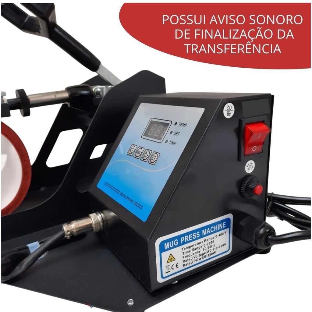 Prensa Sublimadora Transfer Importway Clíndrica Preta - Imagem 5