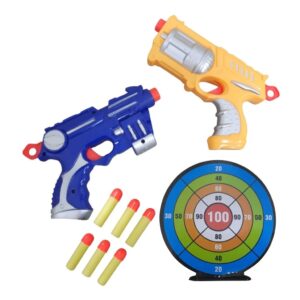 Kit pistola lança dardos infantil com 2 armas e alvo para brincadeira