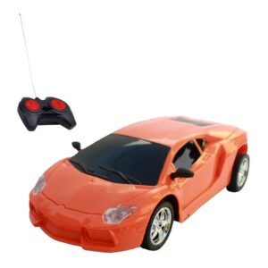 Carrinho de Controle Remoto 1:18 Importway Laranja com Luzes