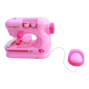 Máquina de Costura Infantil Mini Ateliê Importway Rosa 2 Carretéis