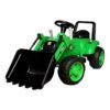 Trator elétrico infantil verde com escavadeira para crianças até 25kg