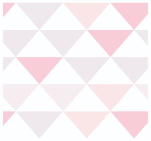 Papel de Parede Adesivo Abstrato Triângulos Rosa 300x52cm
