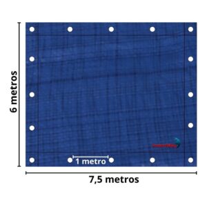 Lona plástica 7,5x6m Impermeável Azul Reforçada Importway