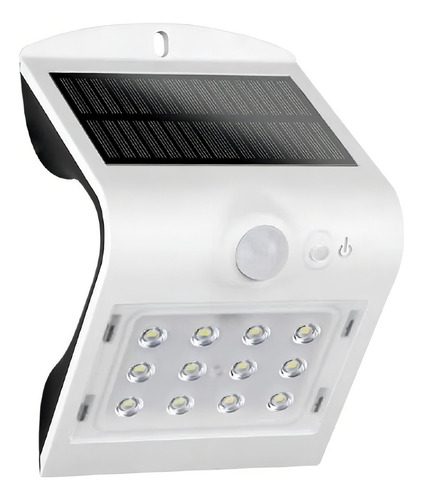 Arandela Solar 1,5W LED Branco Frio com Sensor de Presença