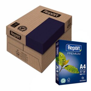 Caixa com 10 resmas de papel sulfite A4 Report Premium 75g