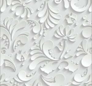 Papel de Parede Adesivo Arabesco Floral Branco 300x52cm
