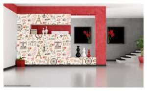 Papel de Parede Adesivo Paris Love You 300x52cm Decorativo