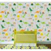 Papel de Parede Adesivo Infantil Dinossauros 300x52cm 2 Papel de parede adesivo infantil dinossauros colorido para decoração de quarto de bebê