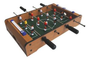 Mini mesa de pebolim portátil 51x30cm com 2 bolinhas