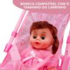 Carrinho de Boneca Tipo Guarda-Chuva Importway com 1 Boneca Rosa 12 15292431433 d 971590 mlb47346614268 092021 o