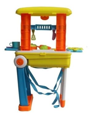 Cozinha Infantil Completa 3 em 1 com 28 Acessórios Portátil