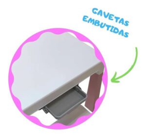 Conjunto Mesa Infantil com 2 Cadeiras Rosa Importway