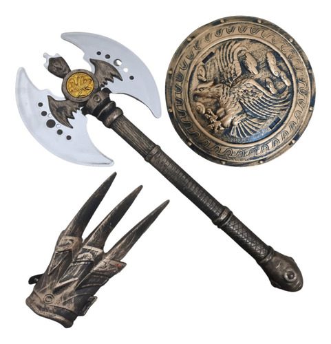 Kit Medieval Infantil 3 Peças Escudo Machado Luva Guerreiro 1 15292437025 d 865639 mlu73857472946 012024 o 1