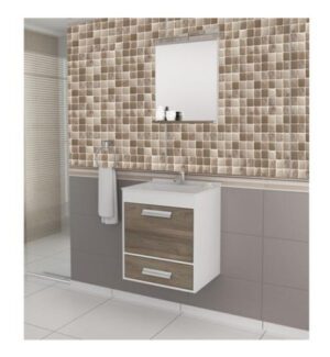 Papel de Parede Adesivo Pastilha 300x52cm Mesclado Bege