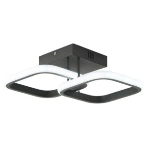 Luminária Plafon LED 20W Quadrado 37cm Selene Bivolt Preto