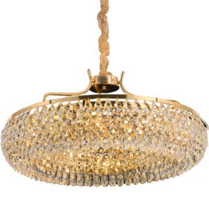Lustre Dourado de Cristal 50cm 6 Lâmpadas LTR-025 Nitrolux