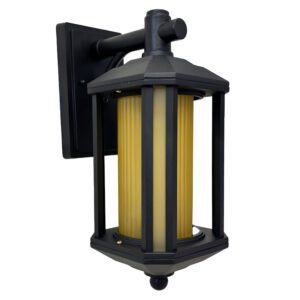 Arandela Siena Preta 37cm Alumínio e Vidro IP44 LMV