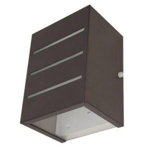 Arandela Retangular 3 Frisos 12x15cm Marrom Bivolt Alumínio