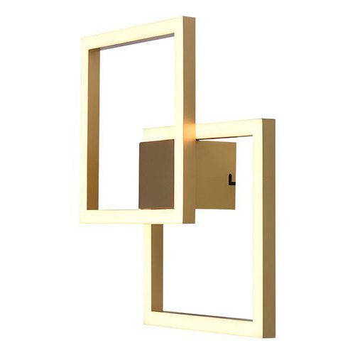 Plafon LED Dourado Bella Tec 45W 3000K 41cm 1 Plafon led dourado Bella Iluminação modelo Tec quadrado 45w
