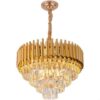 Lustre Redondo Dourado 50cm com Cristais para Sala Luxo 3 15564776990 15564772468 15564765233 15564763296 15564756685 15564753544 15564750583 15564749941 15351812017