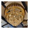 Lustre Redondo Dourado 50cm com Cristais para Sala Luxo 6 15564777037 15564772502 15564765284 15564763320 15564756708 15564753585 15564750628 15564750020 15292453735