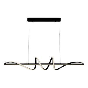 Pendente LED Espiral 45W 100cm 3 em 1 Preto Moderno Bivolt