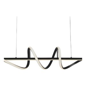 Pendente LED Espiral 45W 100cm 3 em 1 Preto Moderno Bivolt
