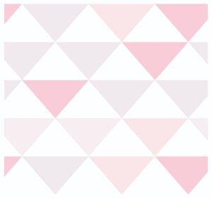 Papel de Parede Adesivo Triângulos Rosa 300x52cm