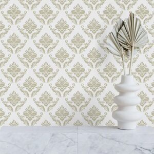 Papel de Parede Adesivo Arabesco Floral 300x52cm Vinílico