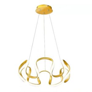 Lustre Pendente de LED Ondulado 48W Dourado 3 em 1 Bivolt