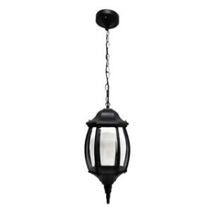 Pendente Colonial 8 Faces Alumínio Preto 43cm