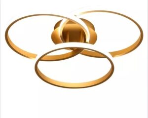 Plafon Selene 002D Dourado 45W 50cm LED 3 em 1