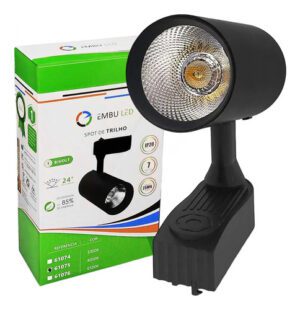 Spot de Trilho LED 10W Preto Kit 2 Unidades Bivolt