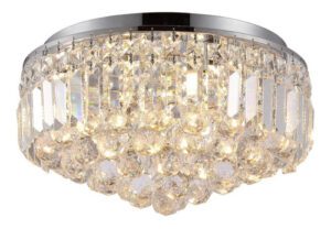 Plafon de Cristal 40cm 5 Lâmpadas G9 Cromado Bella