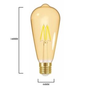 Lâmpada Filamento LED 4W Demi Retrô Vintage Âmbar 2200K