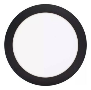 Painel Plafon LED 18W Redondo Preto Embutir Bivolt 6000K