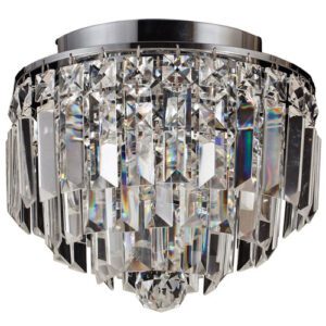 Plafon de Cristal Cromado 25cm com 4 Lâmpadas G9