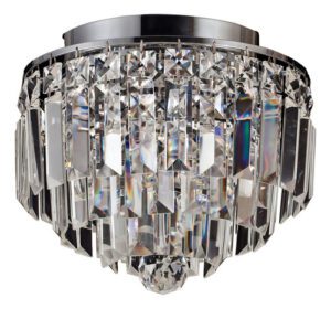 Plafon de Cristal Cromado Kri 25x21,5cm 4 Lâmpadas G9