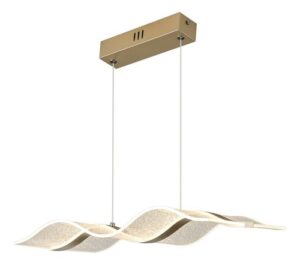 Pendente LED Ondas 15W Dourado Bivolt Luz Quente