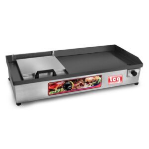 Chapa de Lanche Elétrica 70x30cm Inox com Prensa